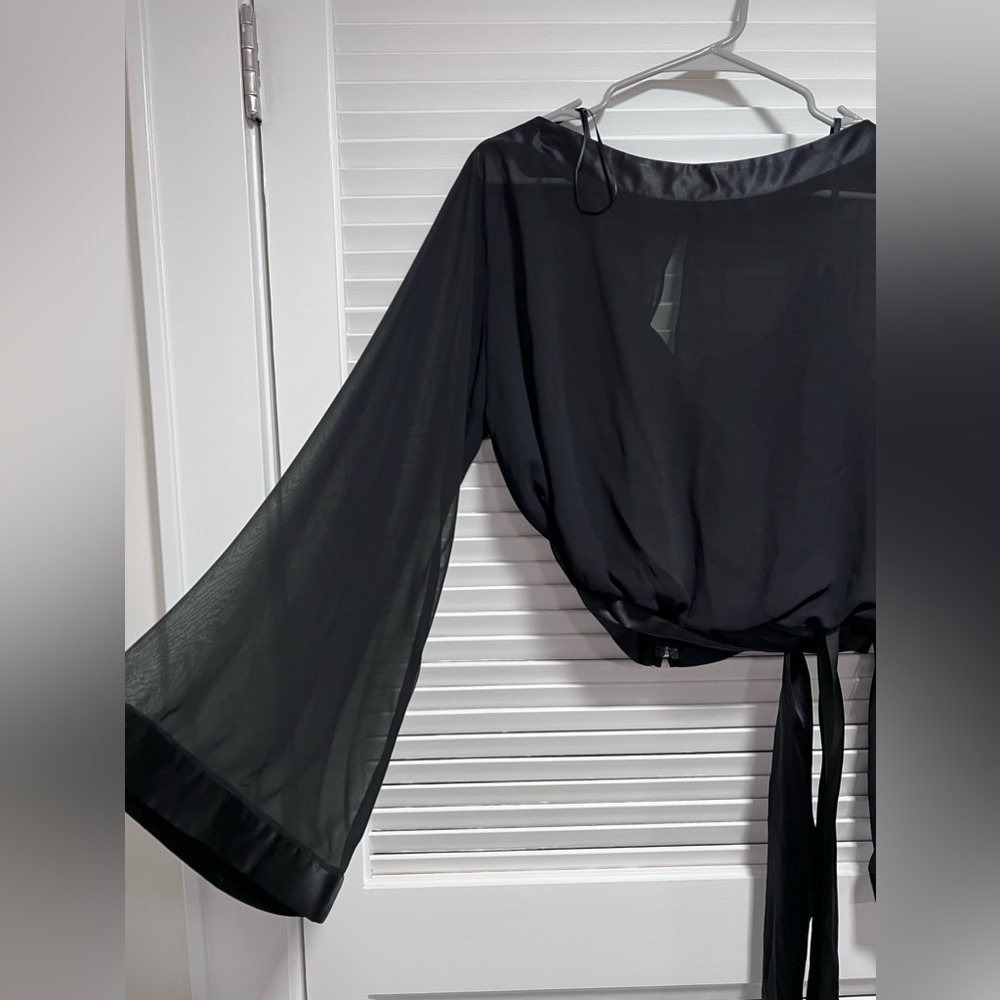 Black Js Collection Blouse Size 10 - image 2